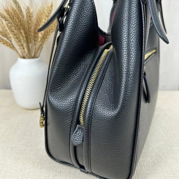 Coach Bella Medium Leather Shoulder Bag In Black - Picture 5 of 9